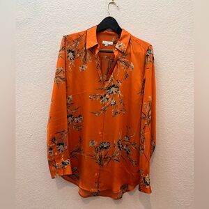 Floral Blue and Orange Women Shirt